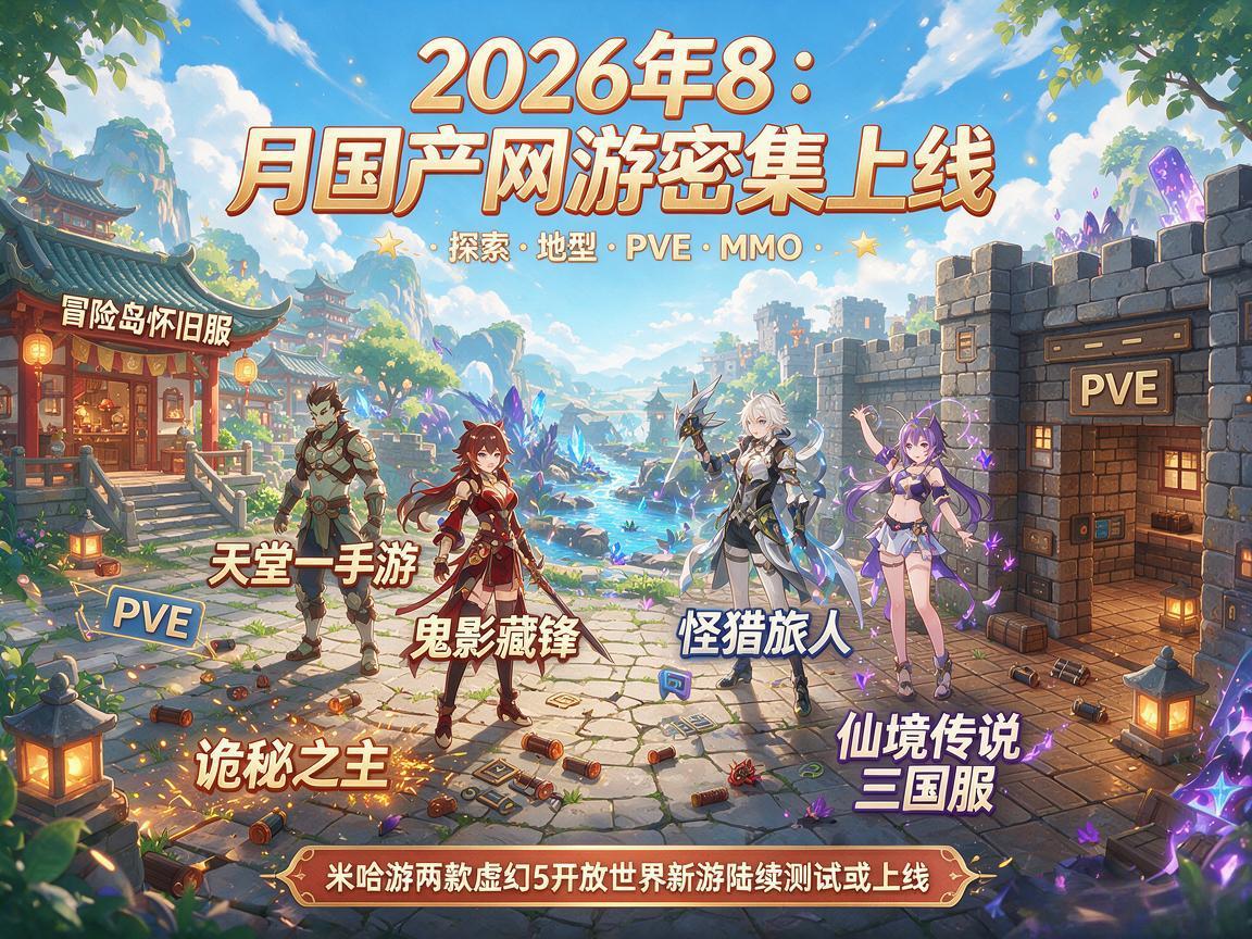 2026年8月国产网游上线前瞻 2026年8月国产网游上线前瞻