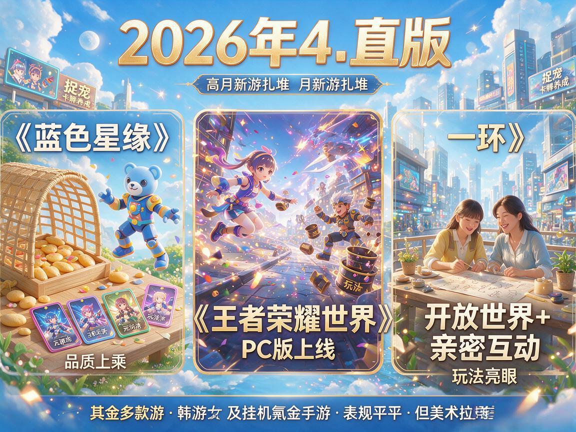 2026年4月新游前瞻与评测 2026年4月新游前瞻与评测